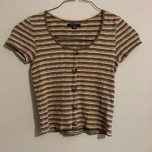 American Eagle striped button shirt